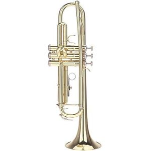 beginners trompet Beginnerstrompet Bb B Platte Duurzame Koperen Trompet Met Verzilverd Mondstuk (Color : Gold)