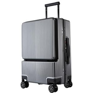 Koffer Trolleybagage met aluminium frame, zakenreiskoffer op wielen, koffer met laptoptas (Color : Aluminium frame5, Size : 20inch)