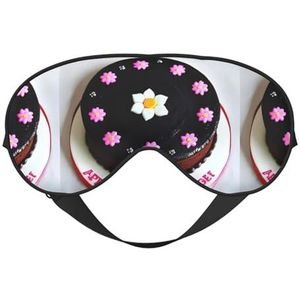 Zwarte Chocoladetaart Unisex Elastische Verstelbare Gesp Ontwerp Verduisterend Slaap Oogmasker voor Thuis Reizen Yoga Kantoor Nap