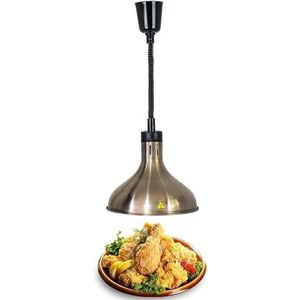 Voedselwarmtelamp Voedselverwarmingslamp Voedselwarmtelamp Hangende voedselwarmerlamp Buffet Voedselwarmtebehoud Kroonluchter Verstelbare lengte (Color : Copper)