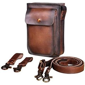 Lederen Multifunctionele Casual Daily Small Messenger One Schoudertas Designer Taille Belt Bag (Color : Dark brown 2)