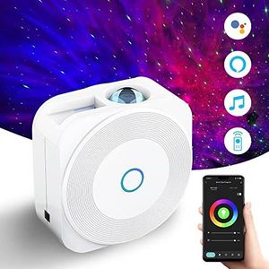 Smart Galaxy Star Projector BOT, projector met app-bediening, muzieksynchronisatie, instelbare helderheid, sterren en mist, wolken voor de kinderkamer, woonkamer of speelzaal, SK23
