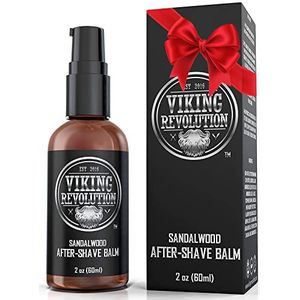 Viking Revolution Aftershave Balm for Men for Sensitive Skin - Sandalwood Scent - Soothes and Moisturizes Face After Shaving - Eliminates Razor Burn for A Silky Smooth Finish - After Shave Balm Men