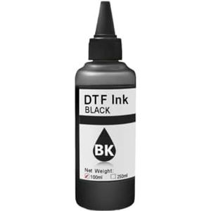 100 ML DTF-inkt voor directe overdracht film textiel warmtedruk compatibel met L1800 L805 XP600 XP15000 1390 1440 DTF-printers milieuvriendelijk (zwart)