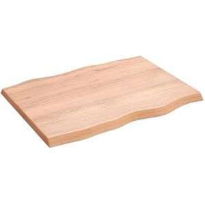 DIGBYS Meubelsets-Tafelblad Lichtbruin 80x60x4 cm Behandeld Massief Hout Eiken Live Edge