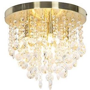 QAZQA - Art Deco Klassieke plafondlamp goud met glas - Medusa | Woonkamer | Slaapkamer - Glas Rond - G9 Geschikt voor LED - Max. 6 x 28 Watt