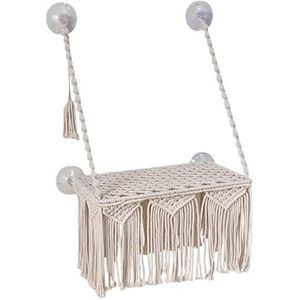 Kattenraamhangmat | Zuignap Wandplank Voor Slaapkamer - Ruimtebesparende macrame-schommelplank met grappige kwast voor kattenhuisdierrustplaats binnenshuis met gebreide bal Delr