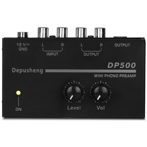 Audiomengtafel, Hoofdtelefoonversterker DX400 Kanalen Metalen Stereo Mini-oortelefoonsplitter met stroomadapter(DP500.)