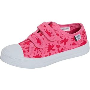 Meisjes Eenhoorn Canvas Schoenen Kids Roze Trainers Gemakkelijk Fasten Casual Pompen Plimsolls met Bumper Teen, roze, 10 UK Child