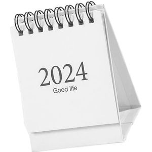 Dagelijkse Papierplanner, Minikalender van Augustus 2023 Tot December 2024, Compacte Draadspoel voor Thuisplanning (Wit)