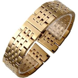 Roestvrij stalen horlogeband geschikt for Tissot geschikt for Citizen geschikt for Longines geschikt for Seiko horlogeband 12/14/16/18/19/20/22/24 mm polsband (Color : Gold, Size : 19mm)