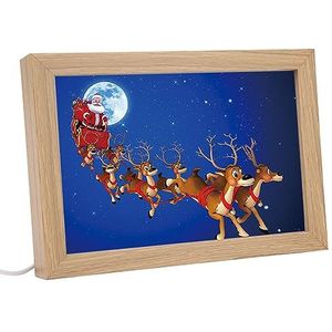 Verlichting Schilderij Decoratie, 3 Kleuren Verstelbare LED Gloeiende Kerst Fotolijst, Woondecoratie Cadeau, Oplichtend Foto Schilderij Decor USB Aangedreven voor Nachtkastje (A5)