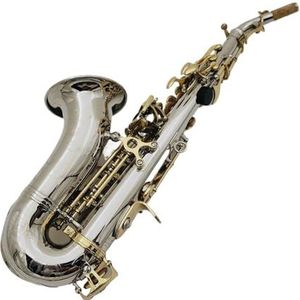 voor Beginner Saxofoon TrebleSaxofoon Bb Verzilverd Messing Muziekinstrument Met Mondstuk Met Doos (Color : Light Grey)