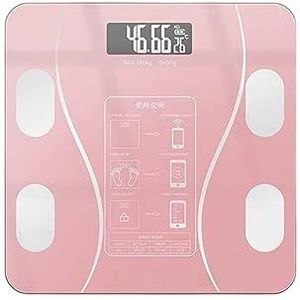 Lichaamsvet Elektronische Weegschaal Slimme Elektronische Bluetooth-weegschaal Oplaadbaar Meerdere Kleuren Optionele Vetweegschaal Nauwkeurig Gemakkelijk Te Gebruiken(Pink)