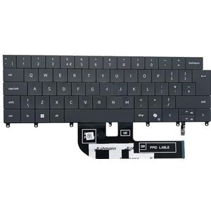 US UK achtergrondverlichting voor XPS 14 9440 .5 2024 P184G grijs laptoptoetsenbord(Silver)