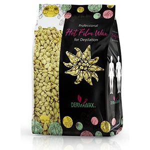 Dermawax Waxing-parels voor ontharing, Braziliaanse waxing, intieme bikinizone, oksels, rug, ontharing zonder vliesstrips (0,5 kg, witte chocolade)