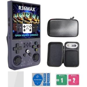 R36MAX Retro handheld gameconsole met 64G ingebouwde 18000+ klassieke games, 4.0 IPS-scherm Open Source Linux-systeem, draagbare arcade-gamingspeler