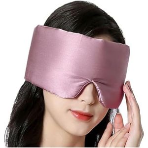 2 stuks zijden satijnen slaapmasker oogmasker oogmasker oogmasker cover schaduw reizen ontspannen ooglapje vrouwen mannen hulp om te slapen (donkerroze)