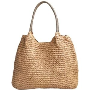 Strandtas Rieten Tas, Lichtgewicht strozak voor dames Stro strandtas draagtas groot geweven Tas Geweven Shopper Dames