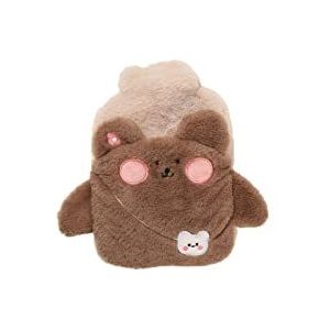 DieffematicRSD Warmwaterkruik Warmwaterkruik Warmwaterzak PVC for pijnverlichting Grote capaciteit Geurloos pak Nek Schouder Voetenwarmer (Color : Brown)