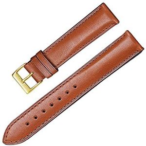horlogebandjes, lus horlogebandje, 12 mm-22 mm kleurrijke huidvriendelijke platbinding dunne lederen horlogeband vervangende dameshorlogeband met installatiegereedschap (Color : Brown Type 3, Size :