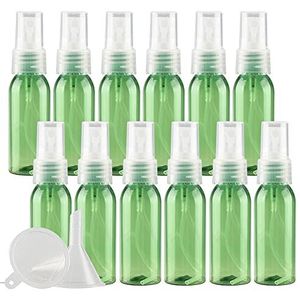 Cosmetische reiscontainers, reispotten for toiletartikelen, 50 stuks draagbare lege 30 ml bruine PET-kunststof fijne mistpompsprayflessen(Green)