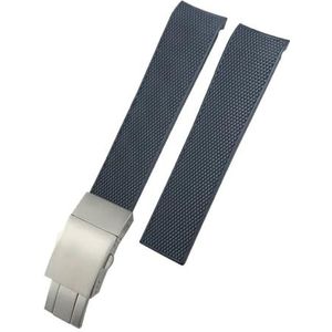 INEOUT Rubberen horlogeband 19 mm 20 mm 21 mm Hoge kwaliteit siliconen band compatibel met Longines Hydroconquest L3 781 782 VHP zwart blauwe horlogearmbanden (Color : Gray, Size : 20MM_NO LOGO)