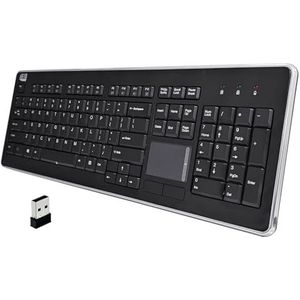 Adesso Keyboard SlimTouch 2.4GHz RF Wireless Compact Touchpad Black Keyboard - US Layout