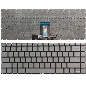 Universeel laptoptoetsenbord compatibel met H-P X360 14S-DR 14S-fr 14S-FQ TPN-Q221 L18947-161 240 G7 245 G7 246 G7 (ZILVER US GEEN ACHTERGROND)