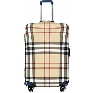 UNIOND Grijze geruite lijnen Gedrukt Bagage Cover Elastische Reizen Koffer Cover Protector Fit 18-32 Inch Bagage, Zwart, M