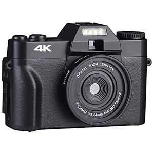 Videocamera Vlogcamera Recorder 48MP digitale camera for fotografie 3""Flip Rotate Screen 4K Selfile Camcorder 16x digitale zoom Streaming videocamera's(128G TF Card,Only camera)