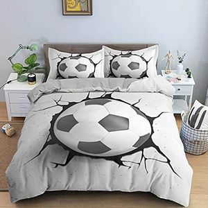 Dekbedovertrek 200x200,Voetbal Dekbedovertrek Sport Voetbal Print Beddengoed Set Tieners Jongens Funky Dekbed Set Enkele Dubbele Kingsize Decoratief,Dubbel