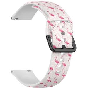 Compatibel met Garmin Fenix 7/7 Pro, Fenix 6/6 Pro, Fenix 5/5 Plus, Epix (Gen2) / Epix Pro (Gen2) (Tropische roze flamingo's) 22 mm zachte siliconen sportband armband armband, Siliconen, Geen