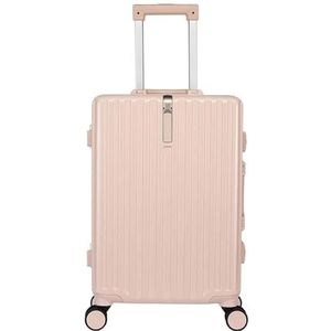 Bagage Lichtgewicht En Stevige Cabinekoffer Lichtgewicht ABS Handbagage Handbagage 4 Spinners Trolley Koffer (Color : Rosa, Size : 26 inches)