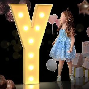 2.3FT Alfabet oplichtende letters, grote LED-letterverlichting teken Marquee Letterverlichting for nachtlampje verjaardagsfeestje bruiloft thuis bar kerstdecoratie (Color : Letter Y, Size : 70CM)