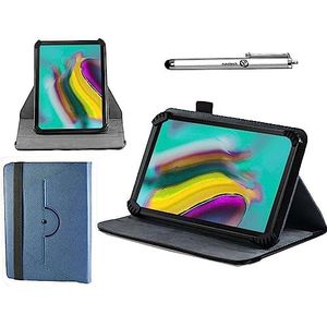 Navitech Blauwe hoes met 360° draaibare standaard en stylus compatibel met PRITOM 10 inch Android-tablet Android 10.0 OS-tablet
