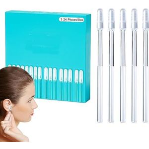 Oorsmeerverwijderingsstick,Oorreinigers voor volwassenen | 24-delige wasbare harstip oorsmeerverwijderingstool, herbruikbare kleverige oorreinigingsstick voor volwassenen en kinderen Fukamou