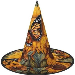 SSIMOO Zonnebloem vlinder Halloween feesthoed, grappige Halloween-hoed, brengt plezier op het feest, maak je de focus van het feest