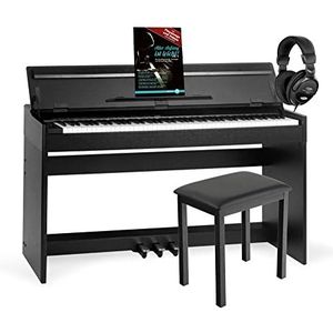 McGrey DP-18 SM Digitale piano Set - 88 gewogen toetsen met hamermechaniek en aanslagdynamiek - 128 klanken - klavierhoes - incl. pianokruk en hoofdtelefoon - Mat zwart