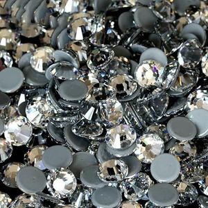 Glitter Gems SS3-SS50 Flatback Stones Clear Crystal Non Hotfix Rhinestones Nail Art Decoration Rhinestones Y0100-Crystal Hot Fix-SS3 1.4.0mm -1440 stuks
