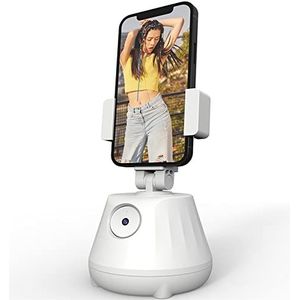Digitale Camera, Face Tracking Smart Gimbal Stabilizer Auto Rotation Mobiele telefoonhouder Selfie Stick Draadloze standaard for live cast(White)