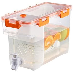 Dispenser Dispenser met Bagima 30 * 18 * 15 3,5 L Plastic Drank Dispenser Drank Dispenser met Spigot Iced Juice Dispenser voor Koelkast Feest Dagelijks Gebruik (oranje)