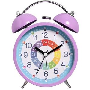 Desk Alarm Clock For Students Alarm Clock Battery Operated For Office Workers Lightweight Portable Design Snooze Function Extra Loud Portable Silent Wake Up Extended Battery Life Compact Design(Purple
