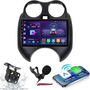 Android 14 Autoradio Navi voor N-issan maart 2010-2013 9 ""Screenradio met draadloze carplay Android Auto GPS Navigatie-ondersteuning Bluetooth 5.0 HIFI FM 5G-WiFi SWC MIC-camera,M200s