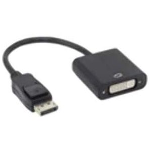 Videokabeladapter DisplayPort DVI-D zwart – adapter voor videokabel (DisplayPort, DVI-D, mannelijk, vrouwelijk, zwart).
