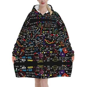 Math Formula Vrouwen Sherpa Sweatshirt Deken Verlengt Warm Gezellige Oversized Draagbare Pocket Hoodie Volwassenen