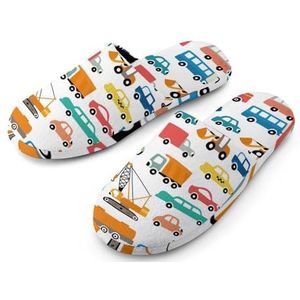 Cartoon Cars Collectie Katoenen Slippers voor Vrouwen Indoor Home Slippers Wasbare Slippers voor Vrouwen 38-39_(7-8)