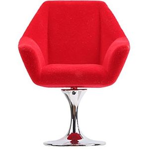 Mini Meubelstoel, poppenhuis accessoires mini poppenstoel praktische mini meubels fauteuil voor 1:12 miniatuur poppenhuis (rood)