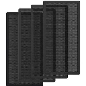 MoKo [4 stuks] Magnetisch computerstoffilter, 0,5 mm mesh PC-koelfilter, computerkoeler, ventilator, stoffilter, stofdichte PVC-hoes, computerventilatorgrills - 140 x 280 mm - zwart