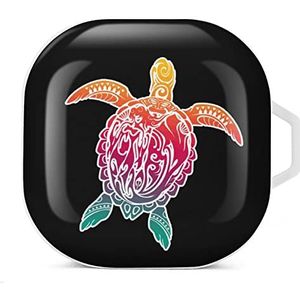 Hawaiiaanse Honu zeeschildpad oordopjes hoesje compatibel met Samsung hard shell beschermhoes witte stijl